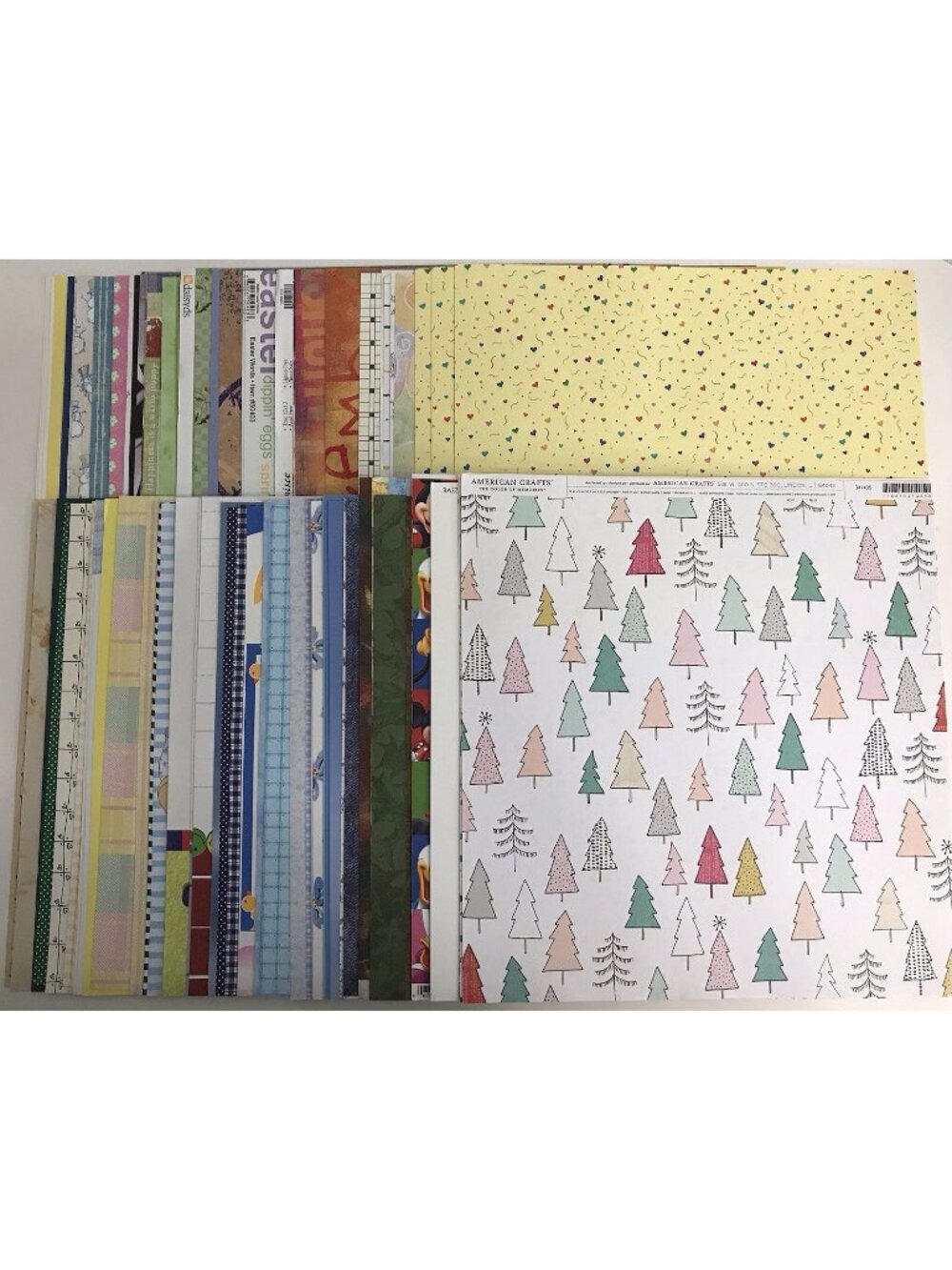 12”x12” Scrapbook Paper Lot 100+ Sheets Designs & Solids Variety Of Brands (C)